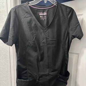 Healing Hands Purple Label YOGA 3-Pocket Black Scrub Top (1 of 2)